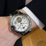 Auguras Balloon Fully Automatic Mechanical Watch for Men Premium Stylish Moon Phase Luminous Skeleton Tourbillon Timepiece